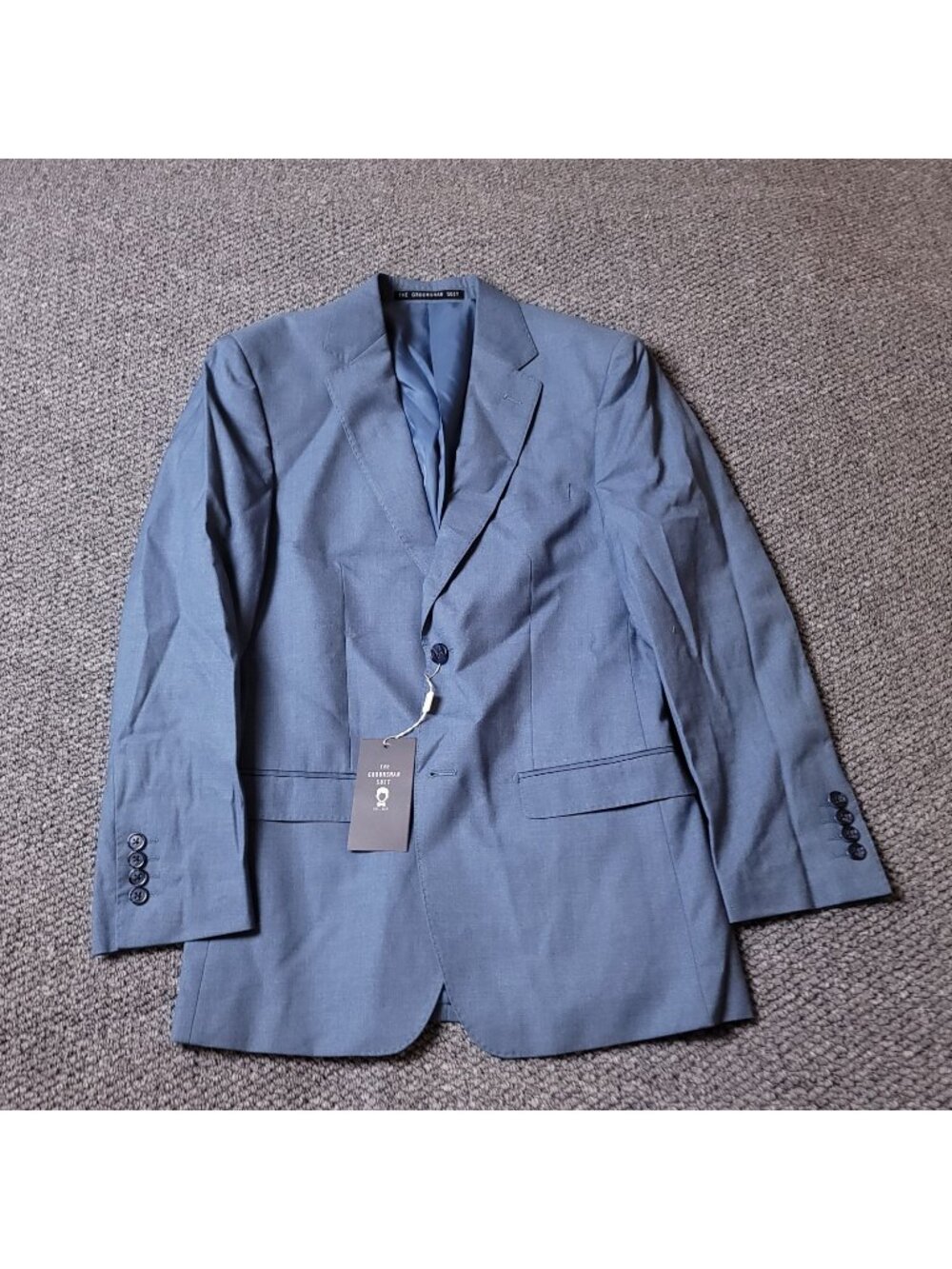 The Groomsman Suit Blazer Mens 34R Modern Fit Light Blue Jacket Supply
